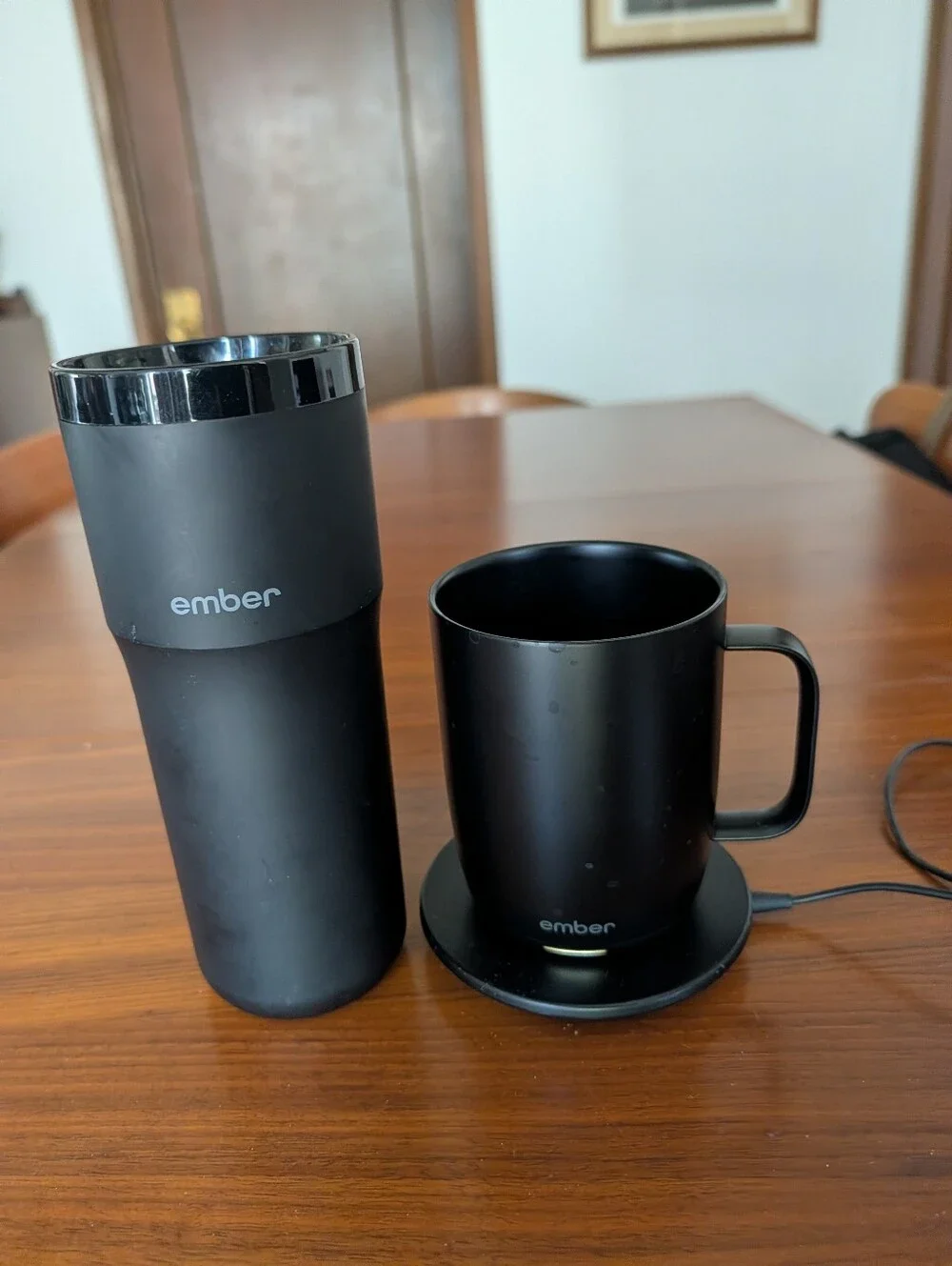Ember Black Temperature Control Mug and Travel Tumbler Set